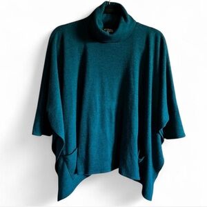 Aggie Teal Pancho Style Sweater, M